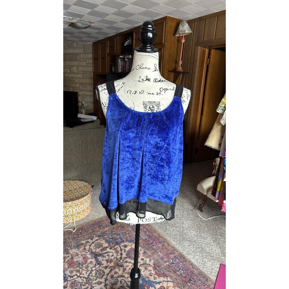 Y2K Mudd blue velour racer back tank